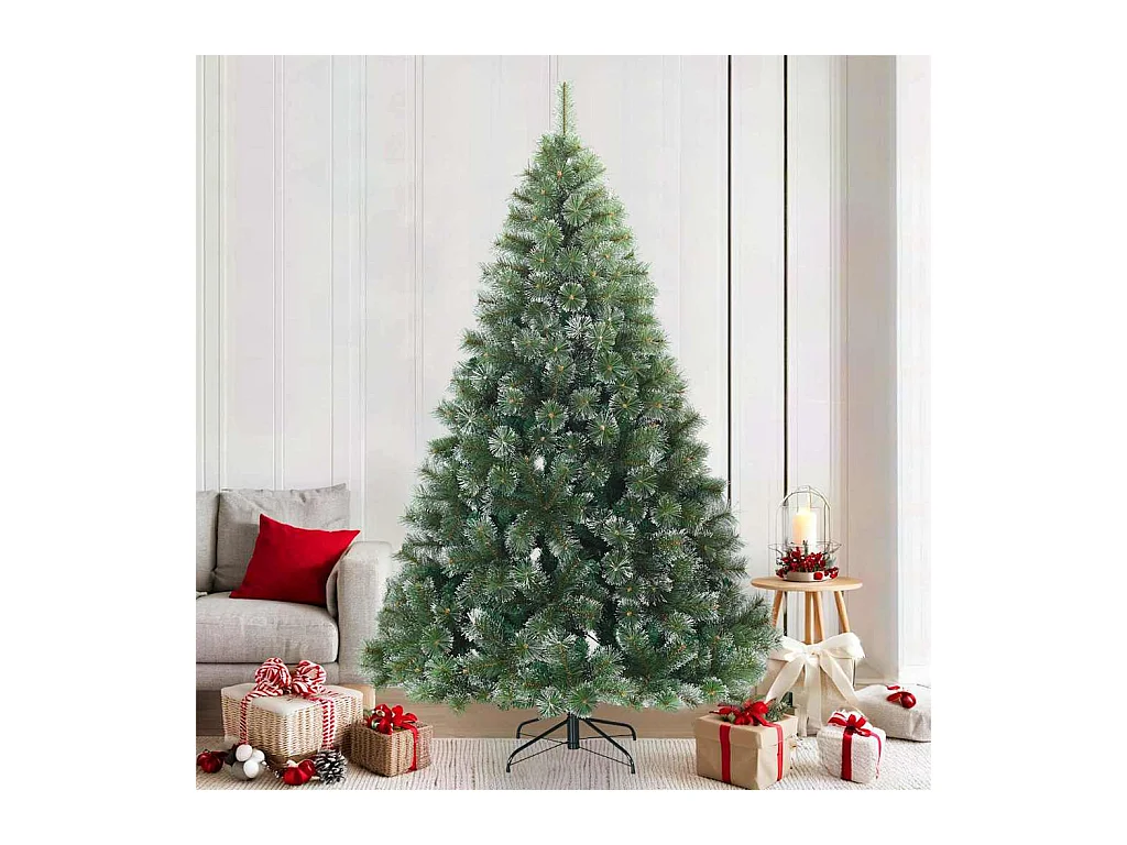 Árbol de Navidad Artificial Moderno Plegable con Nieve y Escarcha