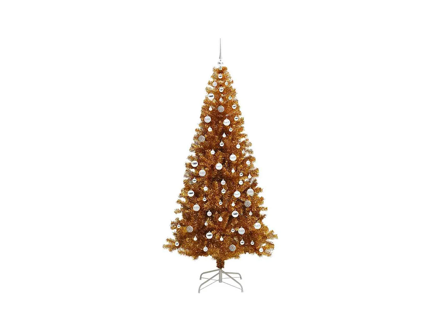 Sapin de Noël avec 300 LED avec support Doré 210 cm PET