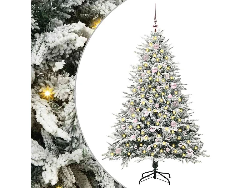 Árbol de Navidad Artificial Pre-iluminado con Juego de Bolas