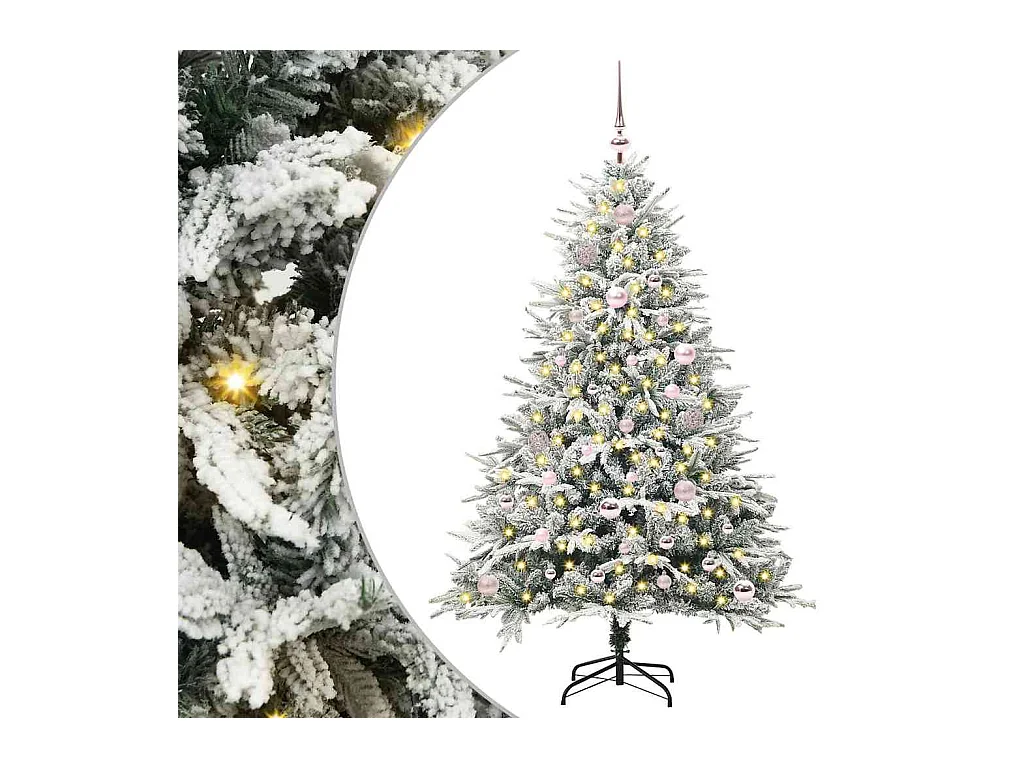 Árbol de Navidad Artificial Pre-iluminado con Juego de Bolas