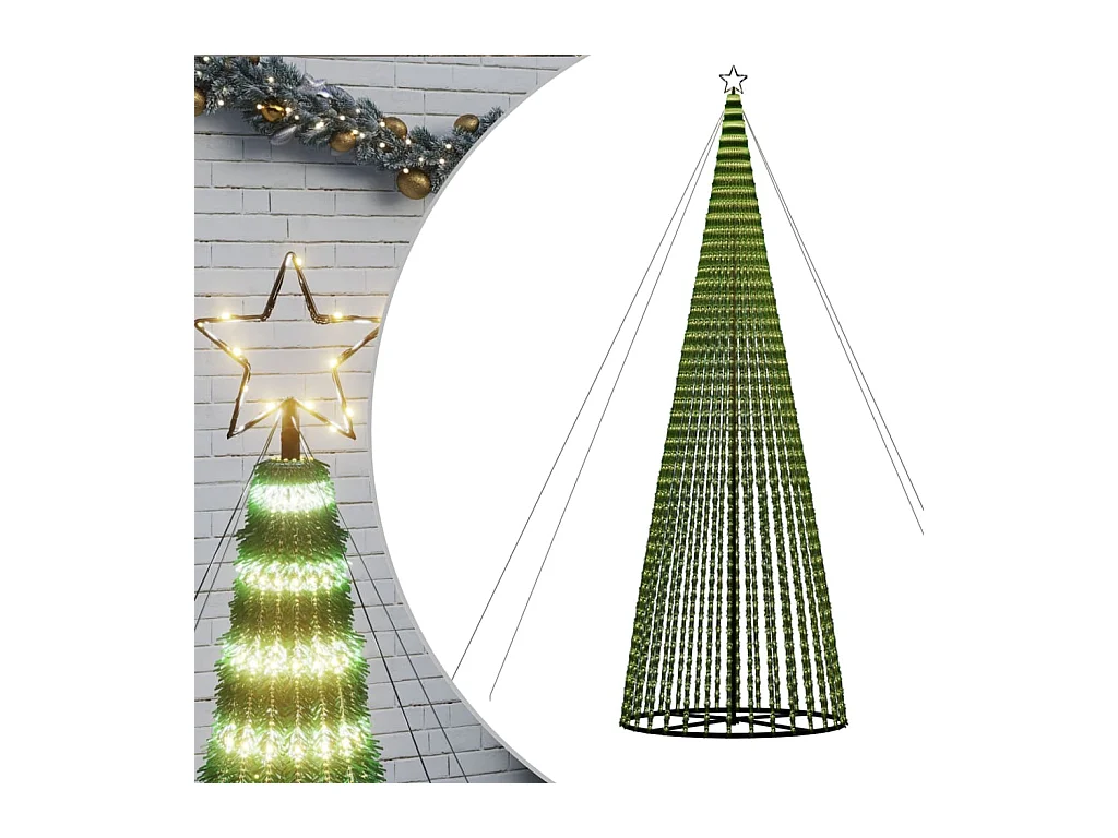 Sapin de Noël à LED 1544 LED blanc chaud 500 cm