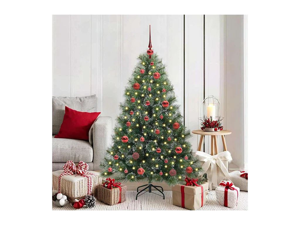 Árvore de Natal Artificial com 150 LEDs Verde 150 cm PE e PVC