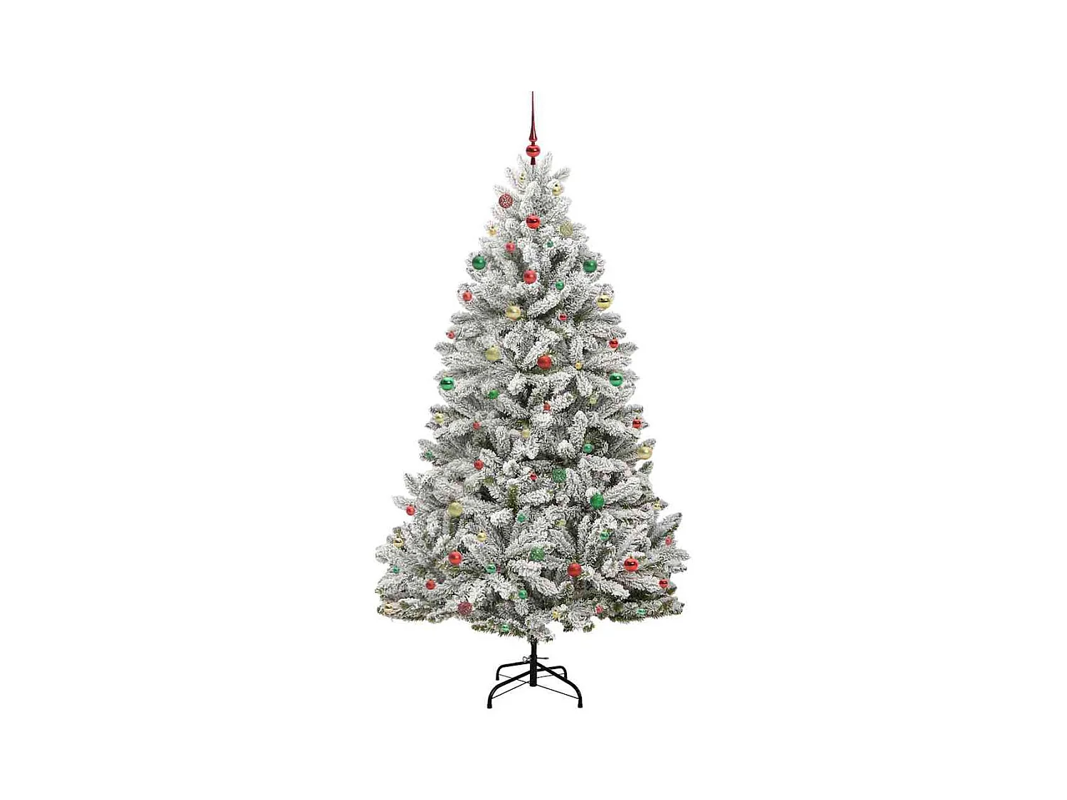 Sapin de Noël artificiel Vert et blanc 240 cm PVC et métal