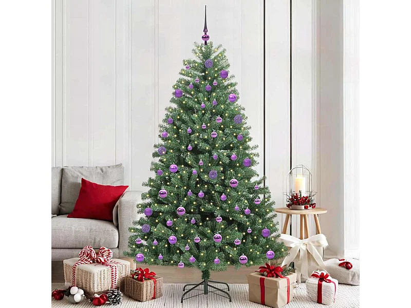 Árvore de Natal Articulada Artificial Verde 210 cm PVC e Metal