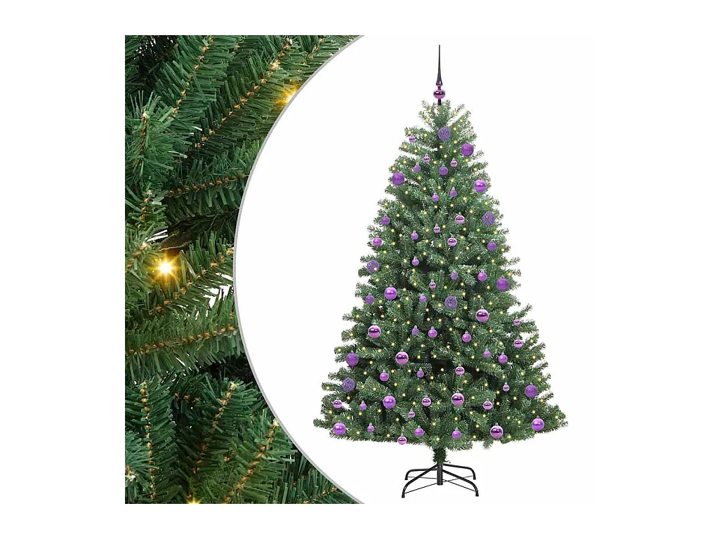 Árvore de Natal Articulada Artificial Verde 210 cm PVC e Metal