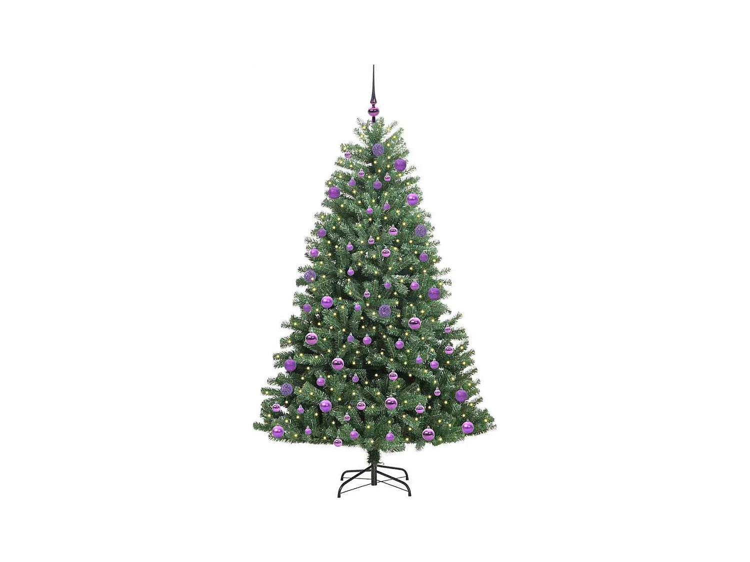 Árvore de Natal Articulada Artificial Verde 210 cm PVC e Metal