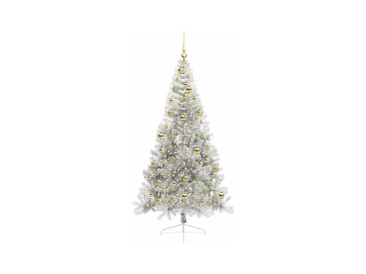 Árbol de Navidad Artificial Preiluminado Plateado 210 cm PET