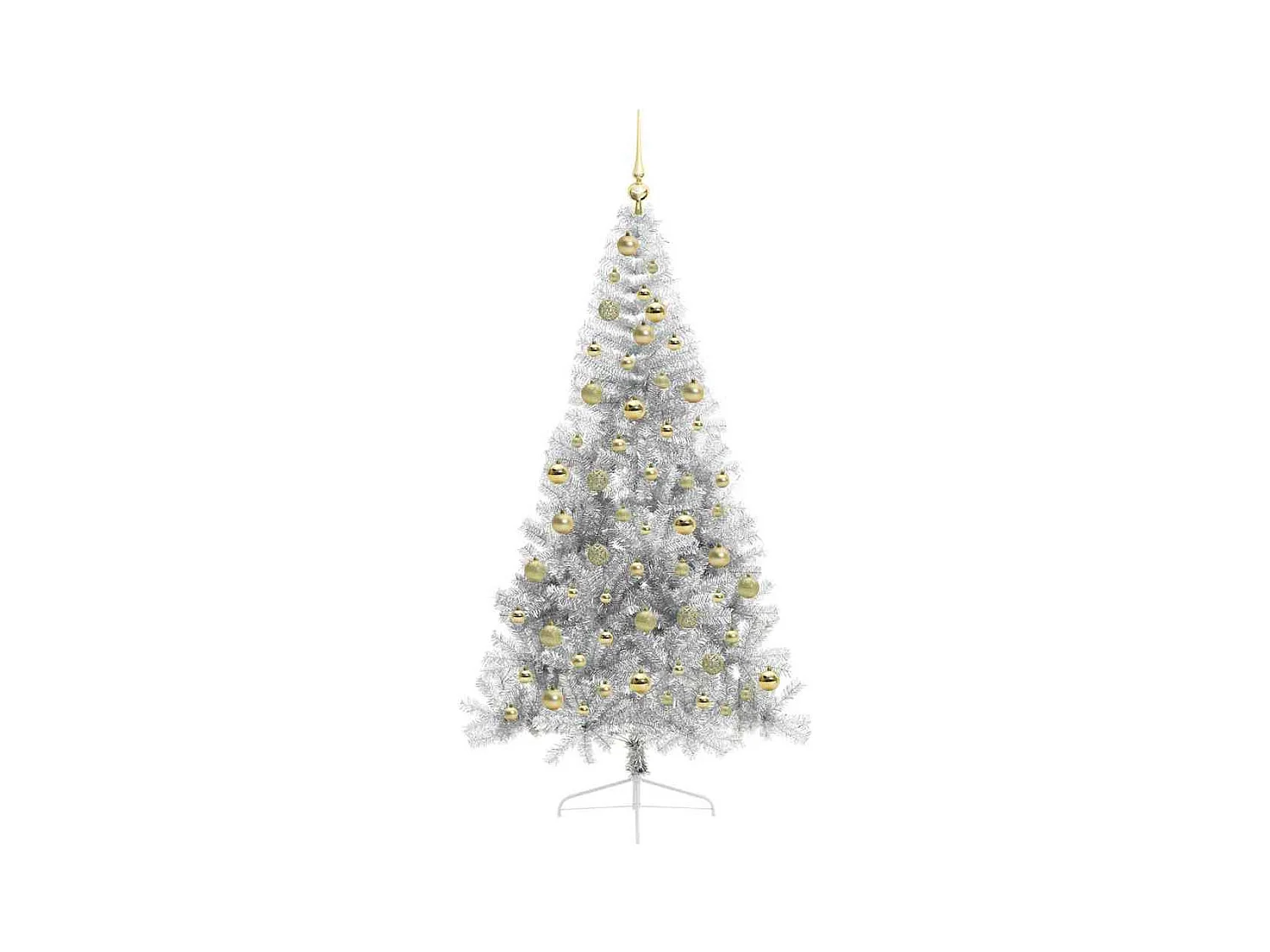 Árbol de Navidad Artificial Preiluminado Plateado 210 cm PET