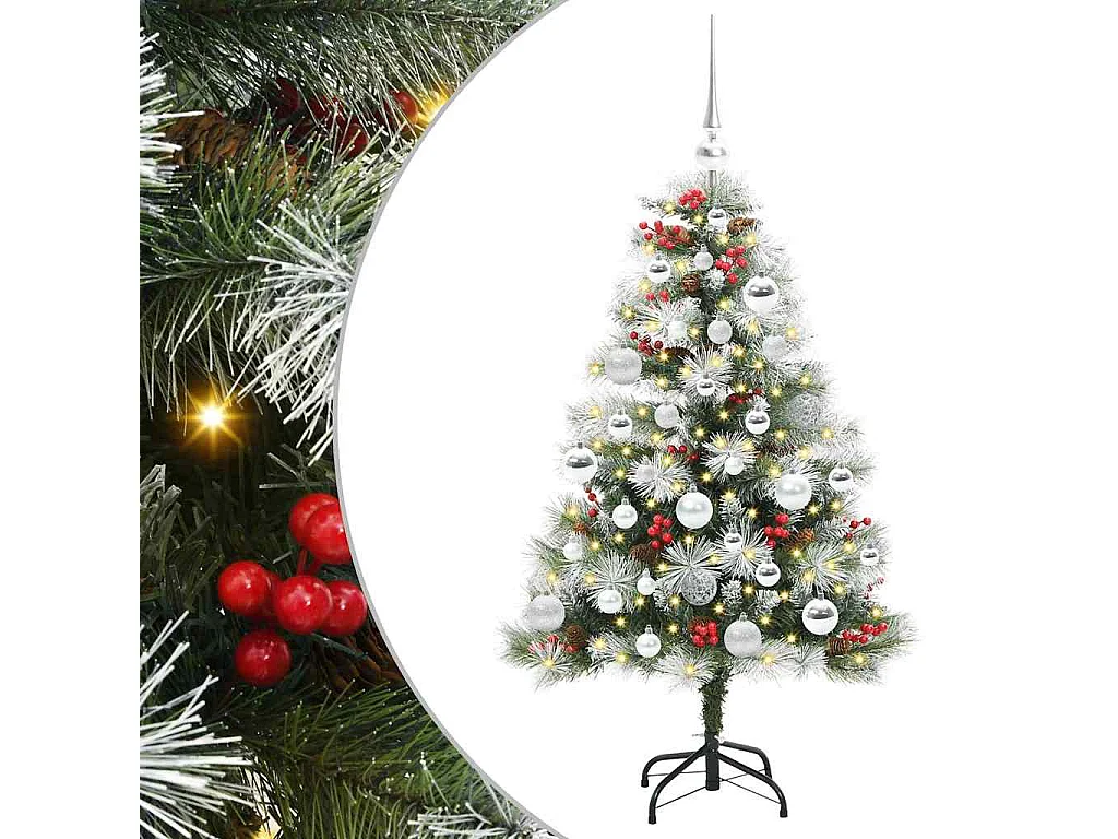 Sapin de Noël artificiel Vert et blanc 120 cm
