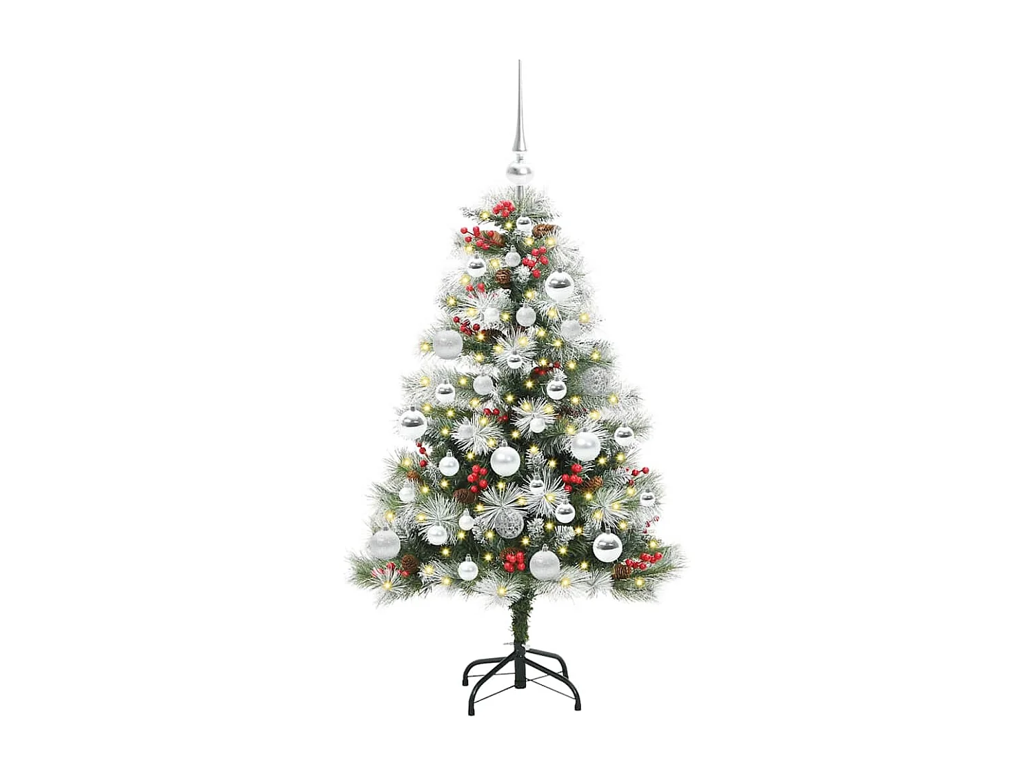 Sapin de Noël artificiel Vert et blanc 120 cm