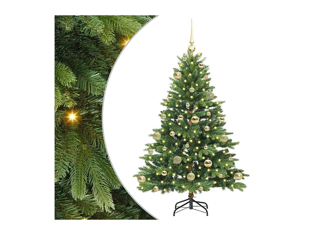 Árbol de Navidad artificial con 150 LED Verde 120 cm PE y PVC