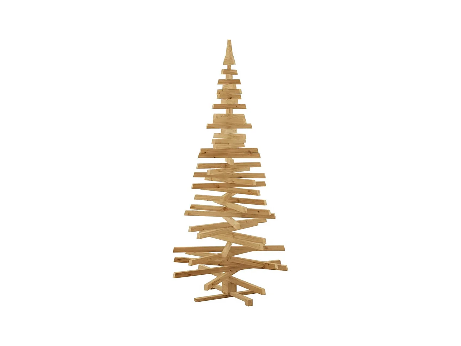 Arbres de Noël avec support Marron 210 cm Bois massif en pin