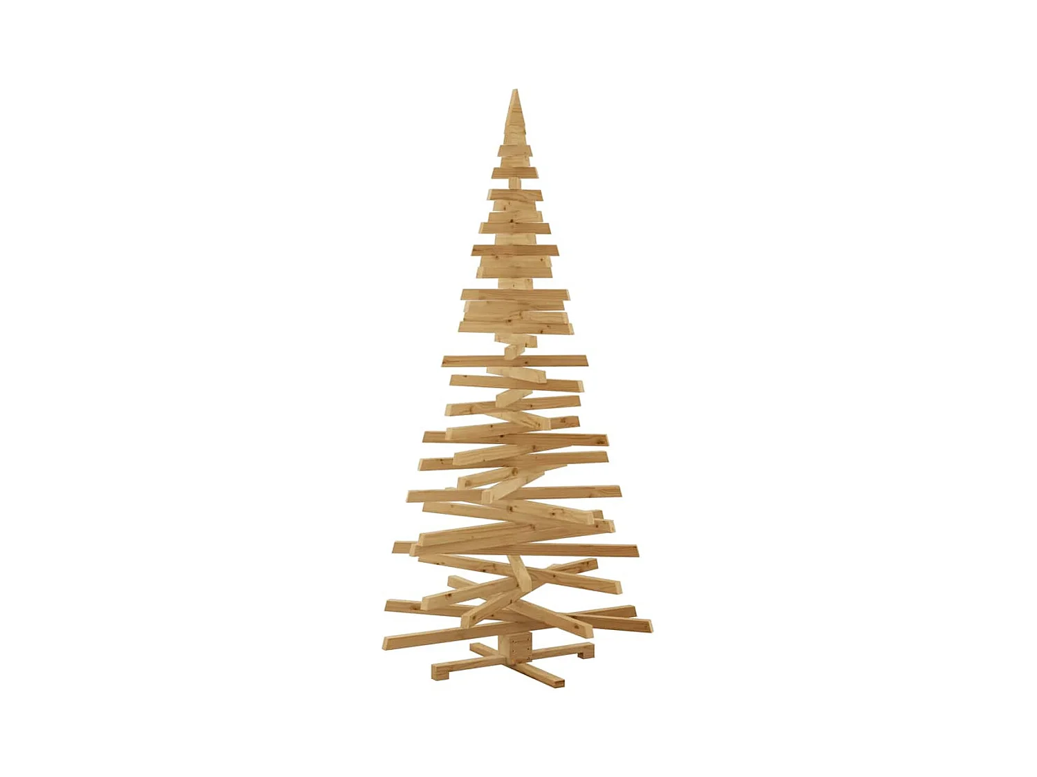 Arbres de Noël avec support Marron 210 cm Bois massif en pin