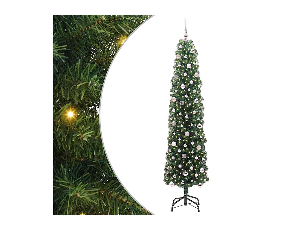 Árbol de Navidad artificial Verde 240 cm PVC, Acero y Plástico