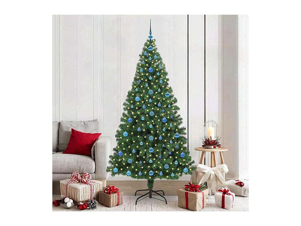 Árvore de Natal Artificial Verde 210 cm PVC, Aço e Plástico