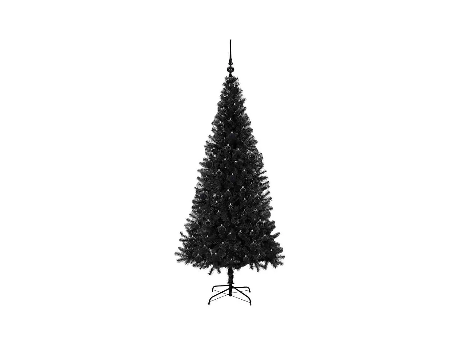 Sapin de Noël avec 300 LED avec support Noir 180 cm PVC