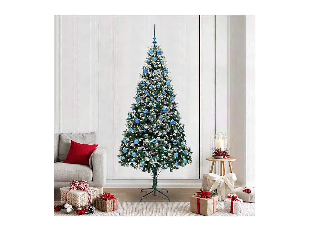 Árvore de Natal Artificial Verde 210 cm PVC, Aço e Plástico