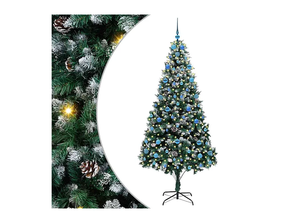 Árvore de Natal Artificial Verde 210 cm PVC, Aço e Plástico