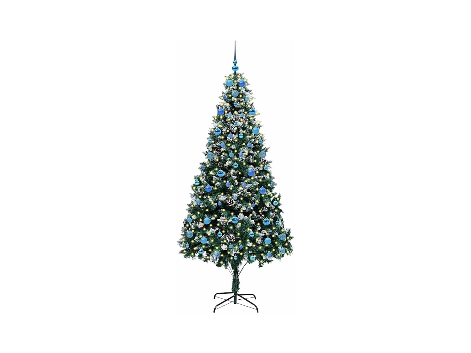 Árvore de Natal Artificial Verde 210 cm PVC, Aço e Plástico