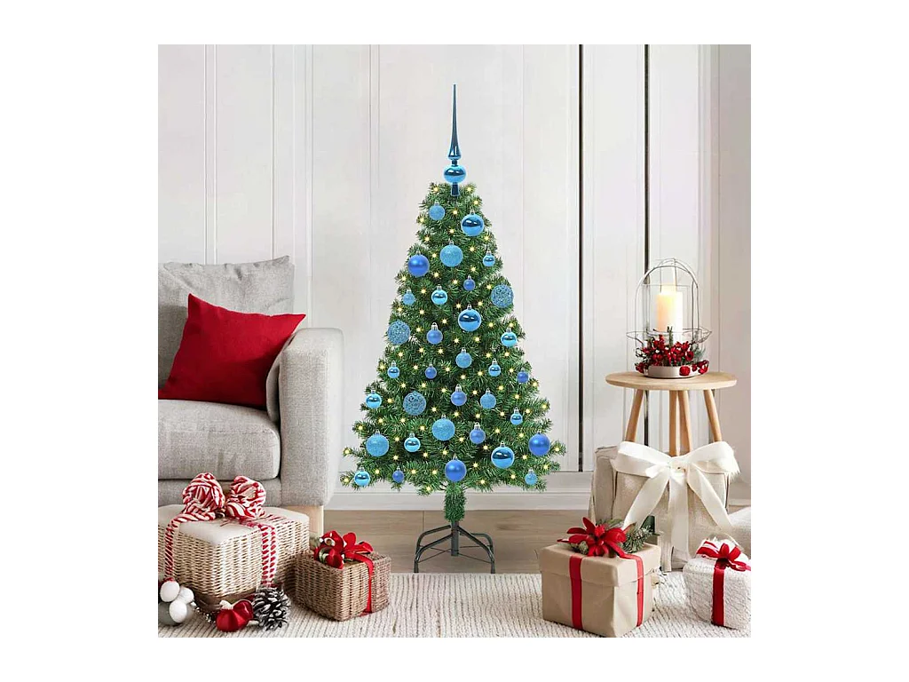 Árbol de Navidad artificial Verde 120 cm PVC y Acero y Plástico