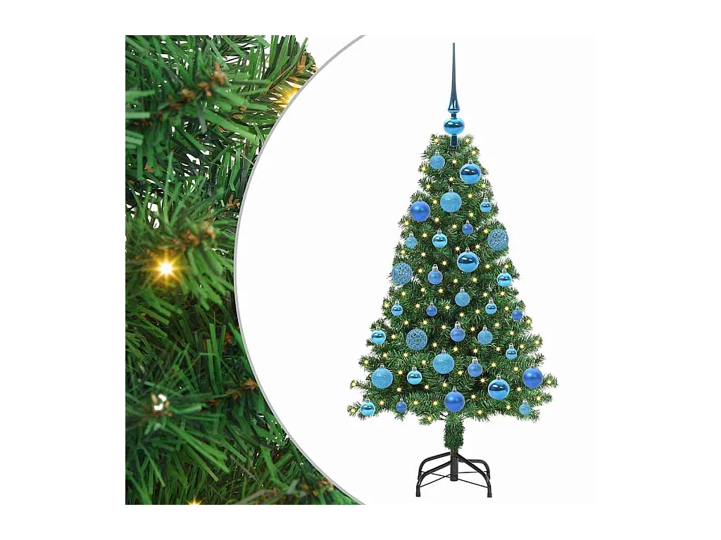 Árbol de Navidad artificial Verde 120 cm PVC y Acero y Plástico
