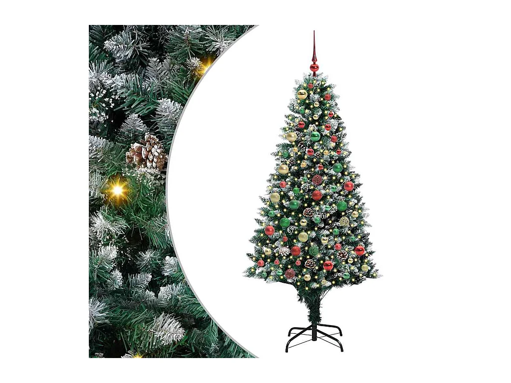 Sapin de Noël artificiel Vert 180 cm PVC, Acier et Plastique
