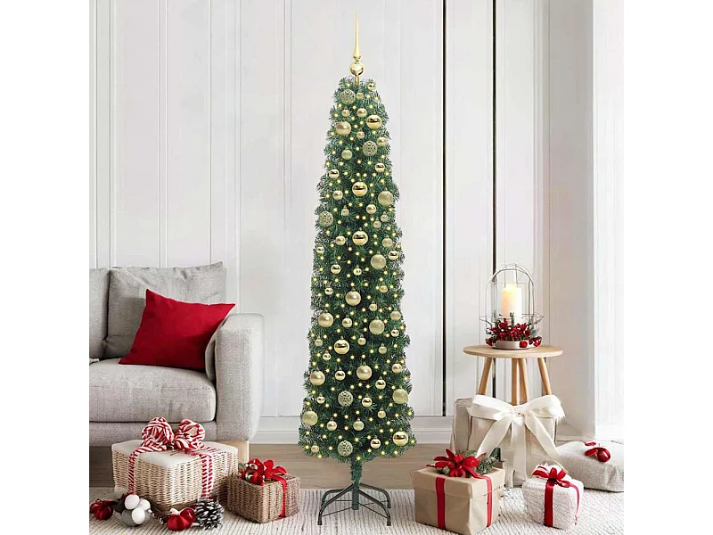 Árbol de Navidad artificial Verde 180 cm PVC, Acero y Plástico