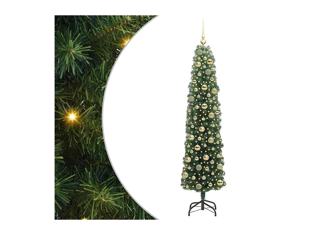 Árbol de Navidad artificial Verde 180 cm PVC, Acero y Plástico