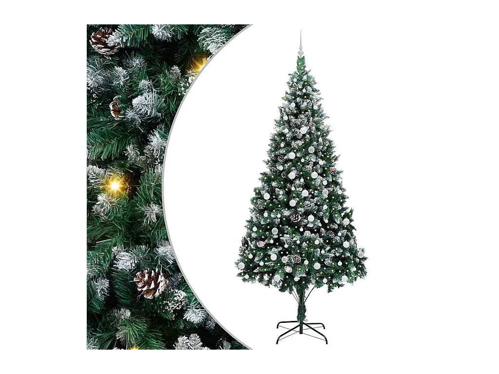 Árvore de Natal Artificial Verde 240 cm PVC, Aço e Plástico