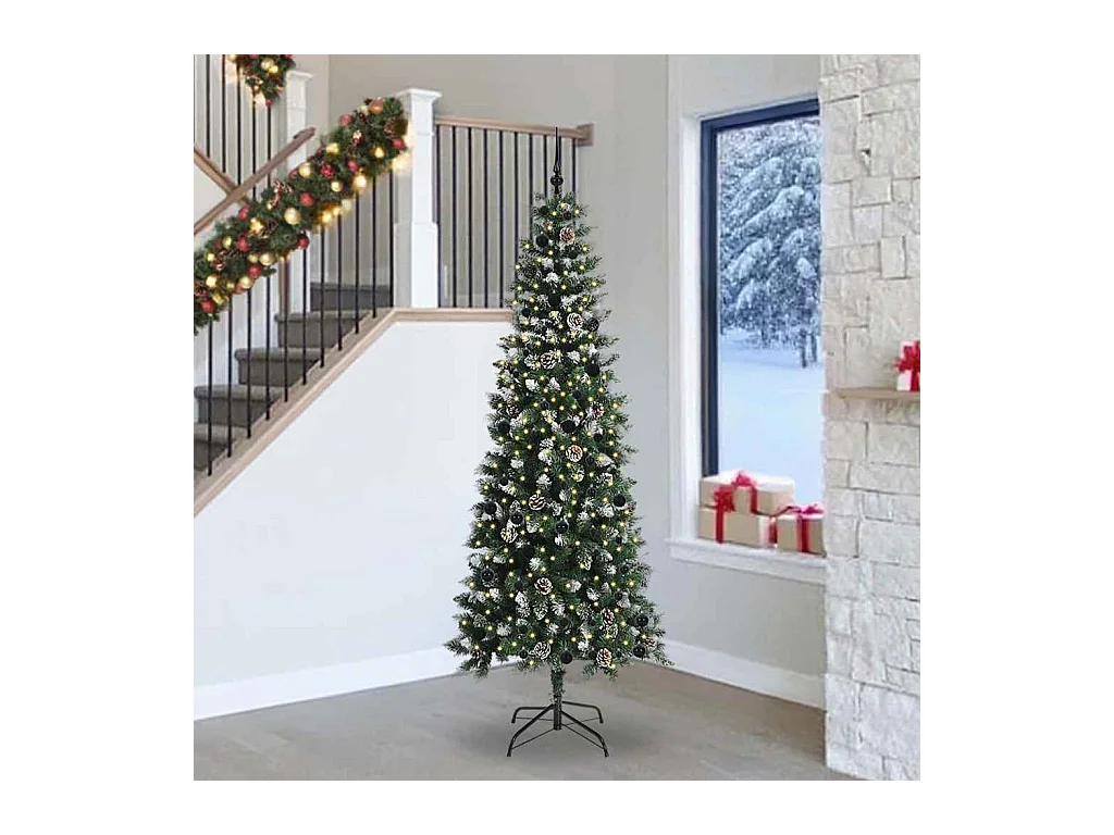 Sapin de Noël artificiel avec 300 LED Vert 96 x 96 x 240 cm