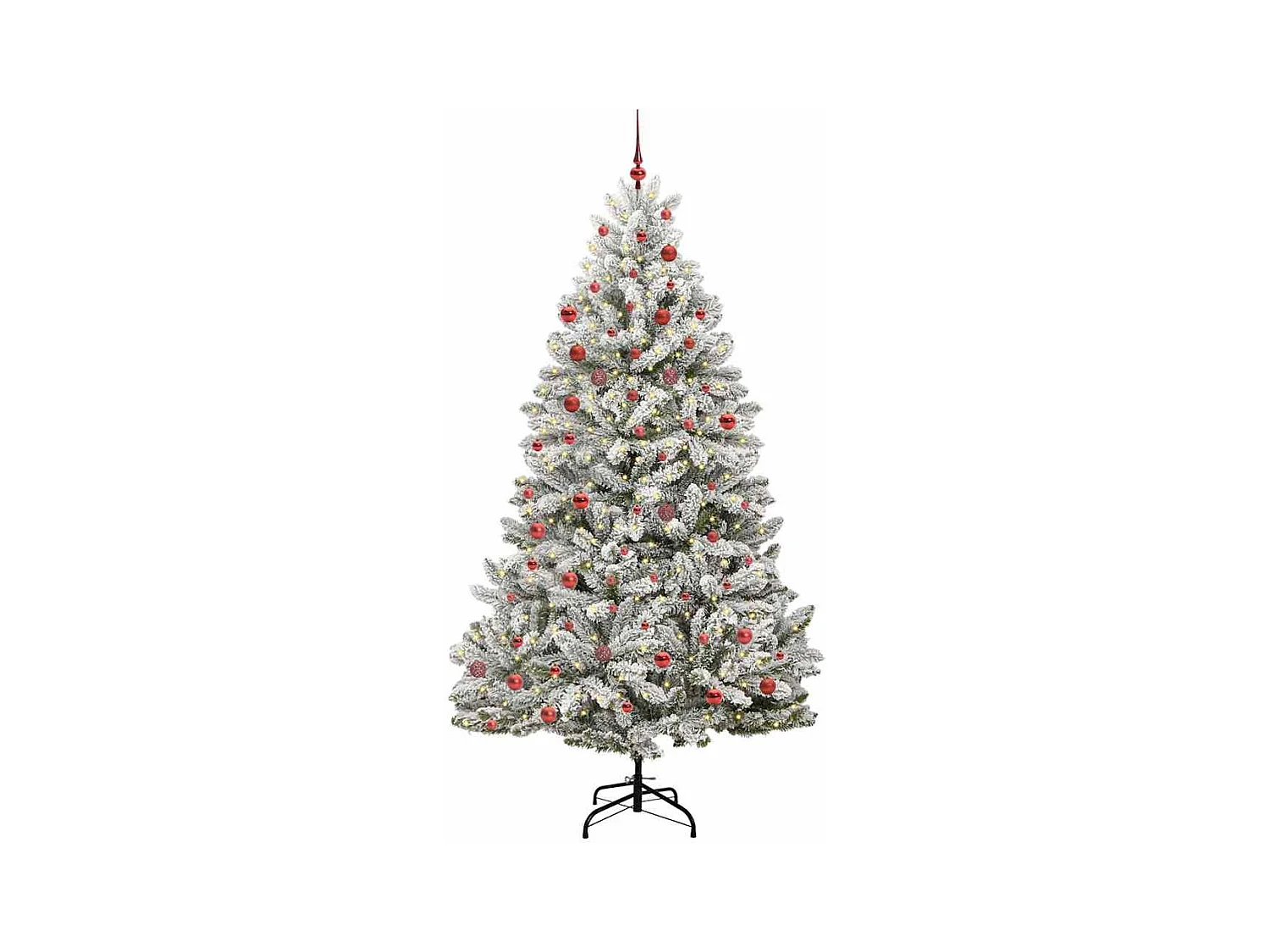 Sapin de Noël artificiel Vert et blanc 210 cm PVC et métal
