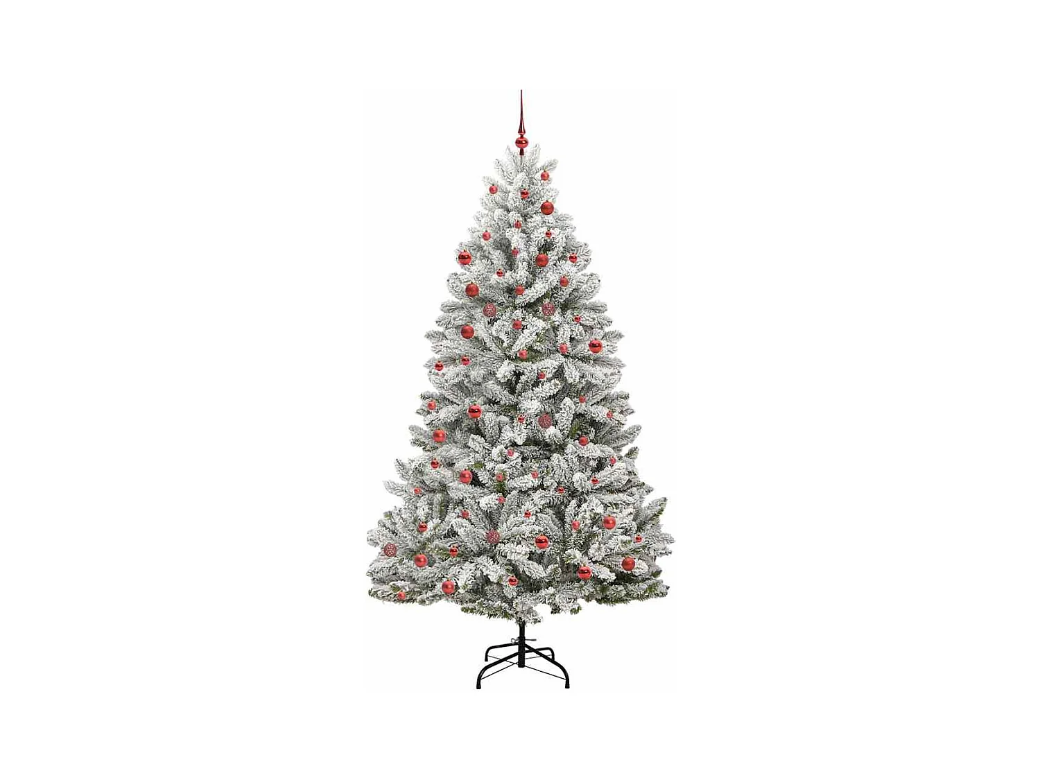 Sapin de Noël artificiel Vert et blanc 210 cm PVC et métal