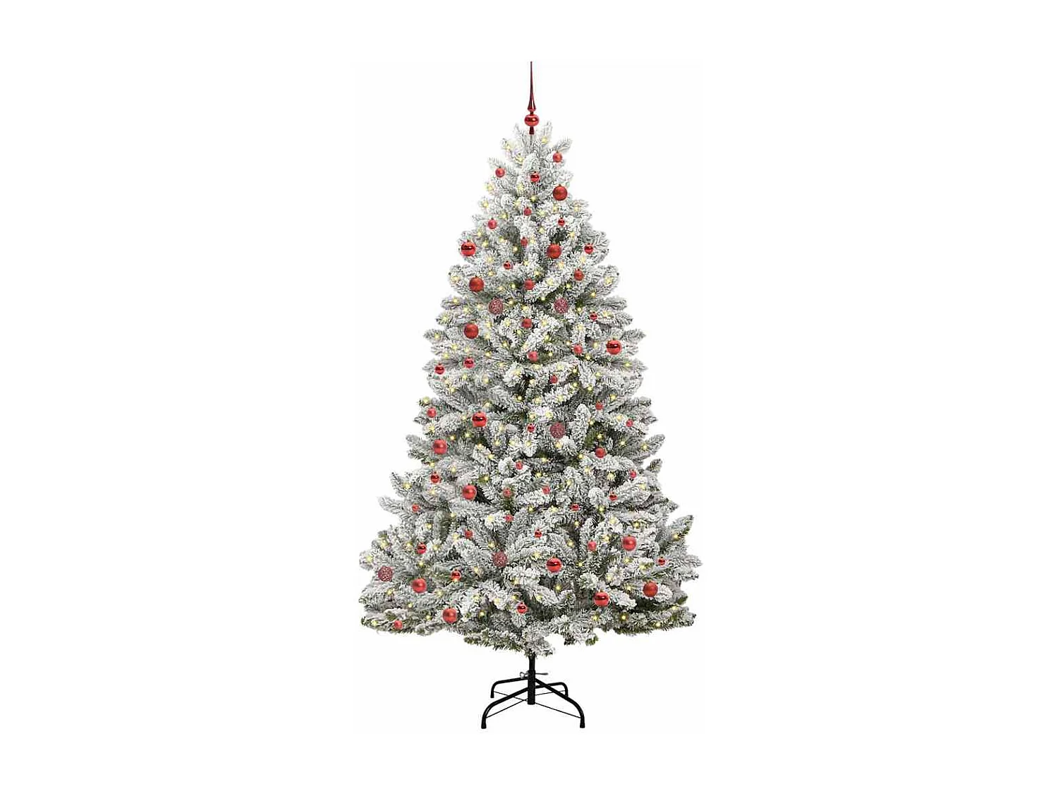 Sapin de Noël artificiel Vert et blanc 210 cm PVC et métal