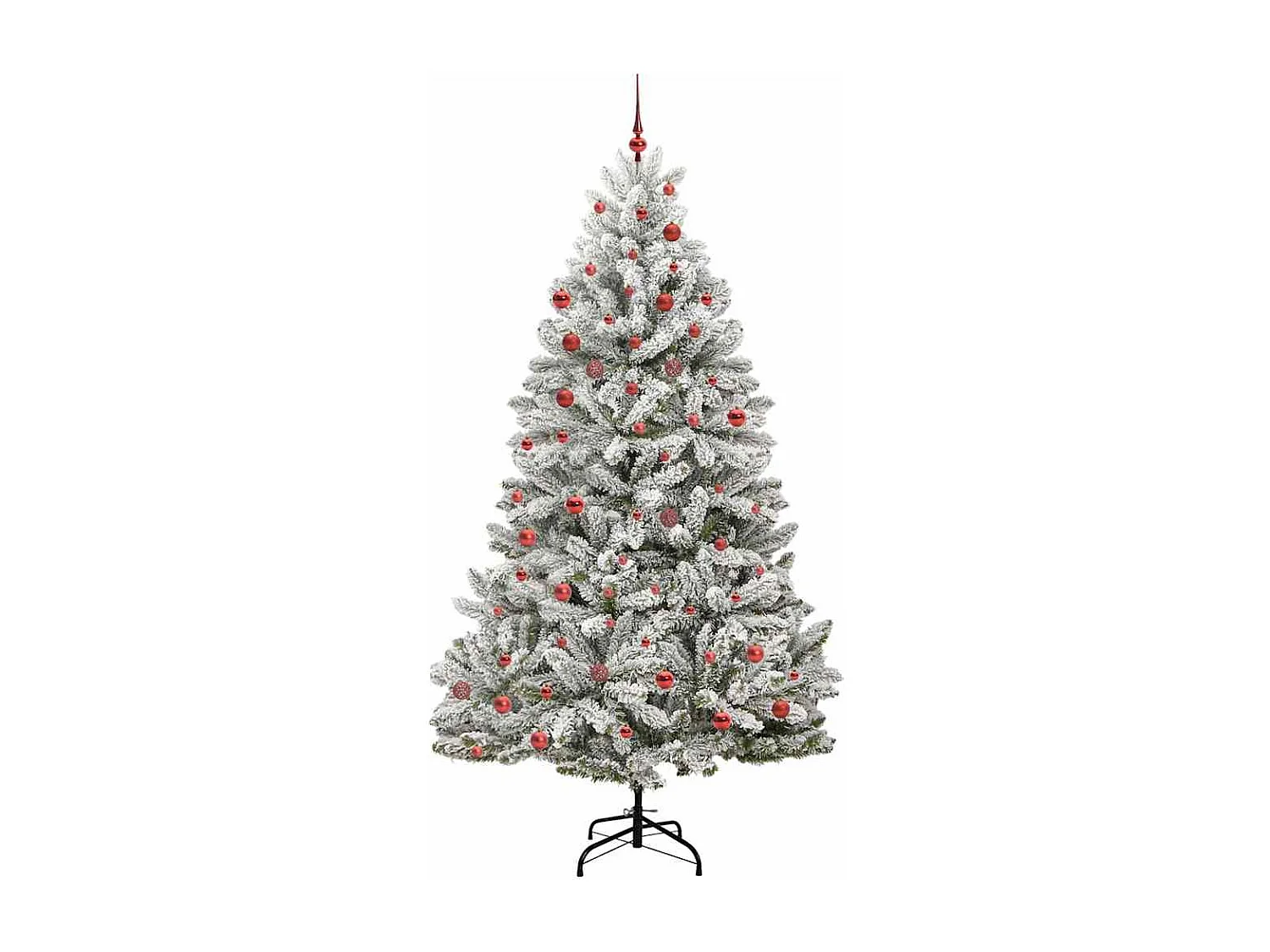 Sapin de Noël artificiel Vert et blanc 210 cm PVC et métal
