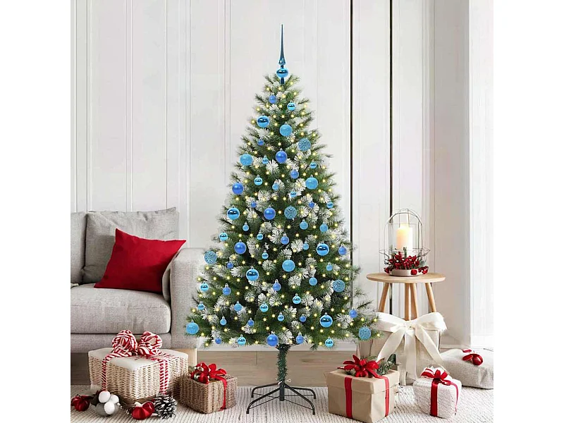 Kunstmatige scharnierende Kerstboom met gevlochten sneeuw