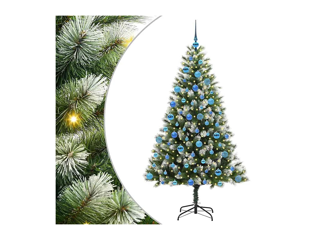 Kunstmatige scharnierende Kerstboom met gevlochten sneeuw