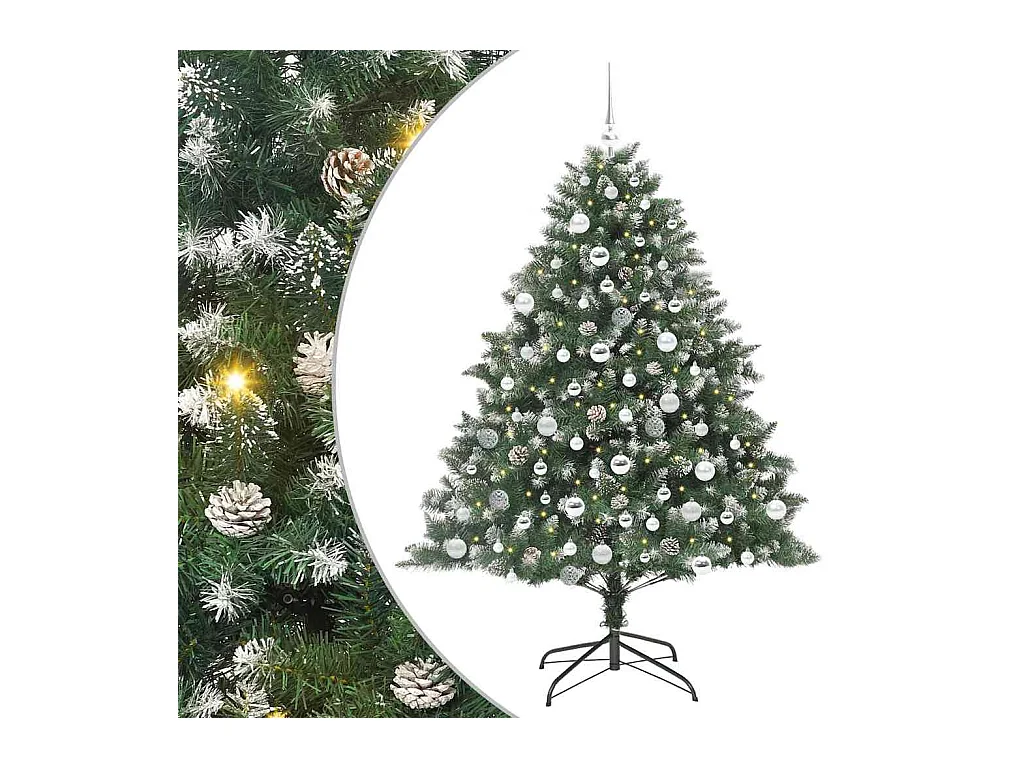 Sapin de Noël artificiel avec 300 LED Vert 126 x 126 x 180 cm