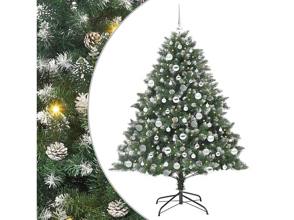 Sapin de Noël artificiel avec 300 LED Vert 126 x 126 x 180 cm