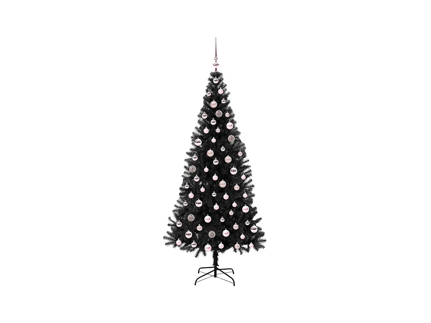 Árbol de Navidad con 300 LED con soporte Negro 210 cm PVC