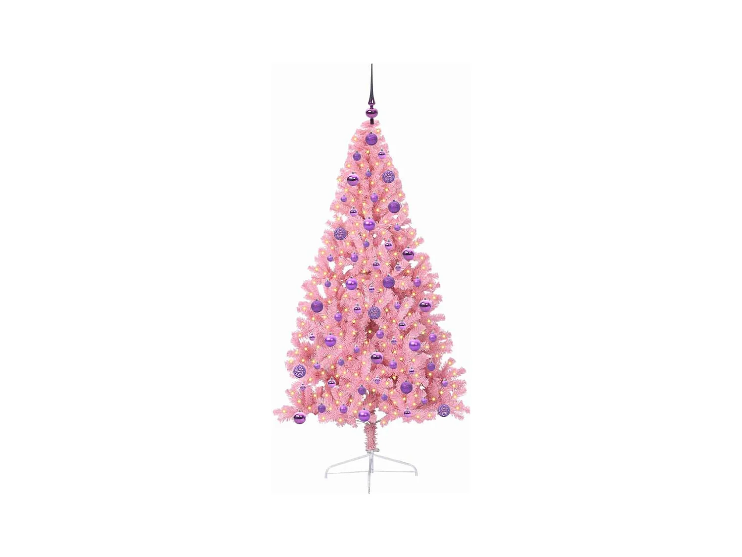 Árvore de Natal Artificial Pré-iluminada Rosa 180 cm PVC