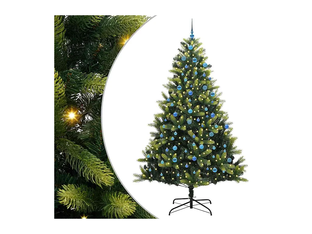 Sapin de Noël Artificiel avec Charnières 300 LEDs Vert 240 cm