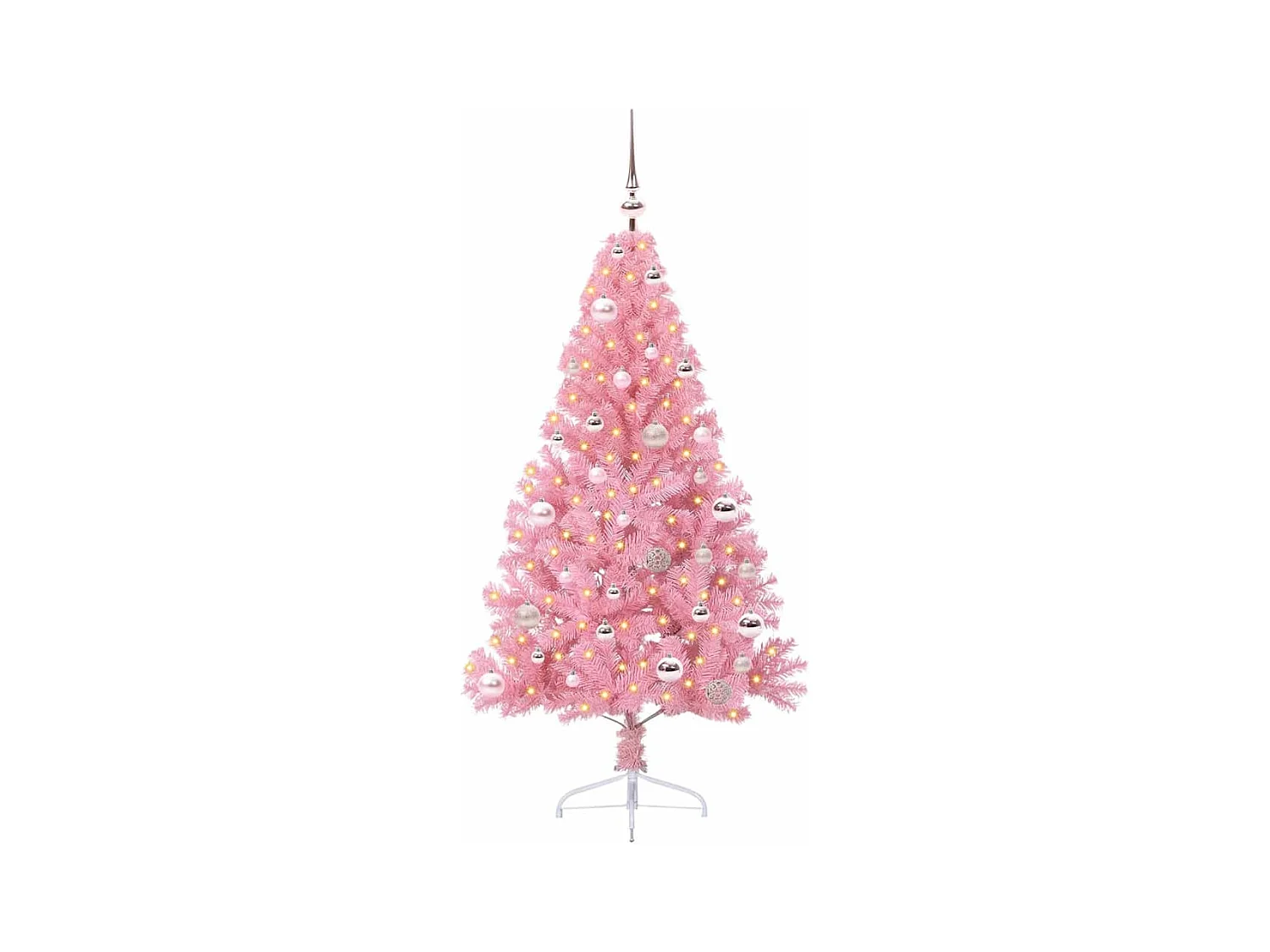 Sapin de Noël artificiel pré-éclairé Rose 150 cm PVC