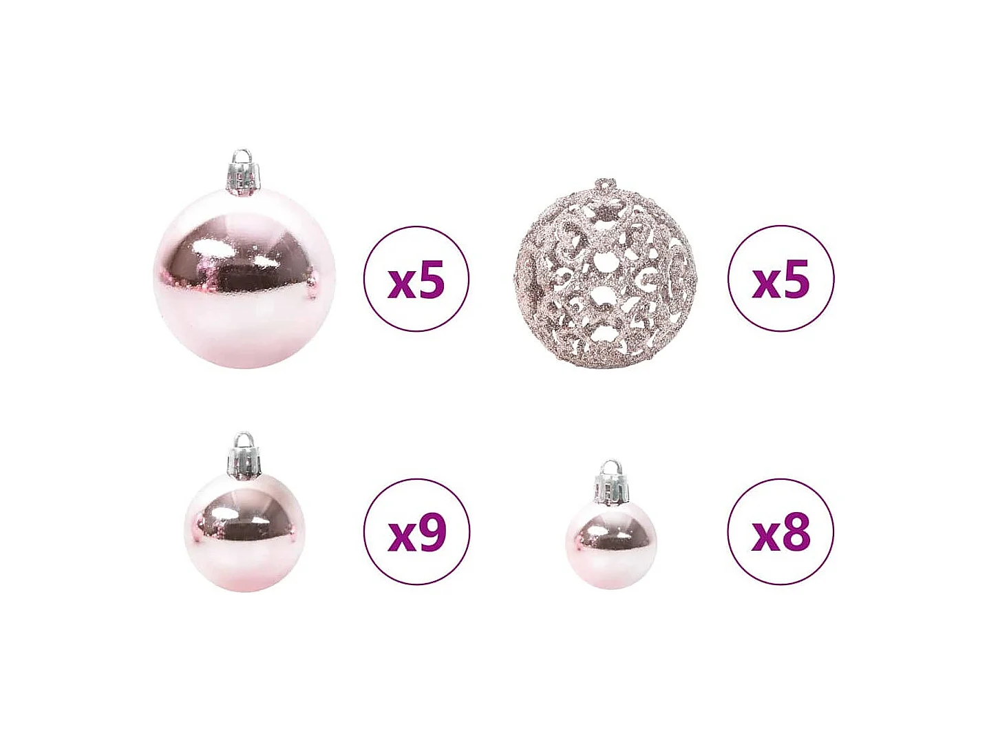 Sapin de Noël artificiel pré-éclairé Rose 150 cm PVC