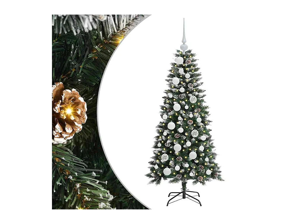 Sapin de Noël artificiel avec 150 LED Vert 55 x 55 x 120 cm