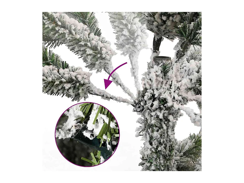 Sapin de Noël artificiel articulé 300 LED et boules 270 cm