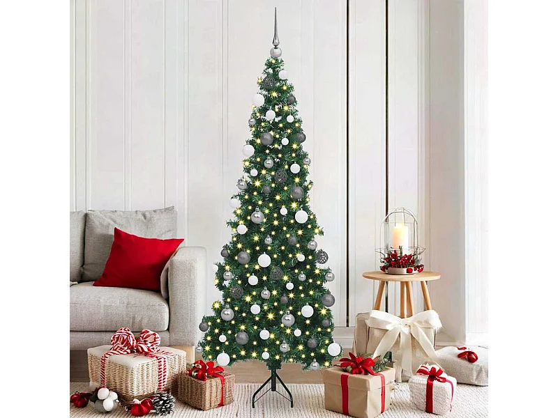 Kunstkerstboom met LED -striplichten Anders Groen 180 cm PVC