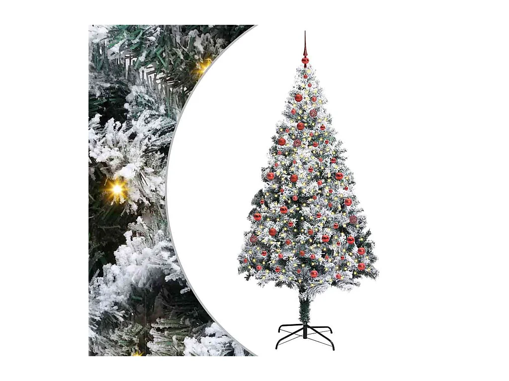 Árbol de Navidad artificial Verde 210 cm PVC y Acero y Plástico