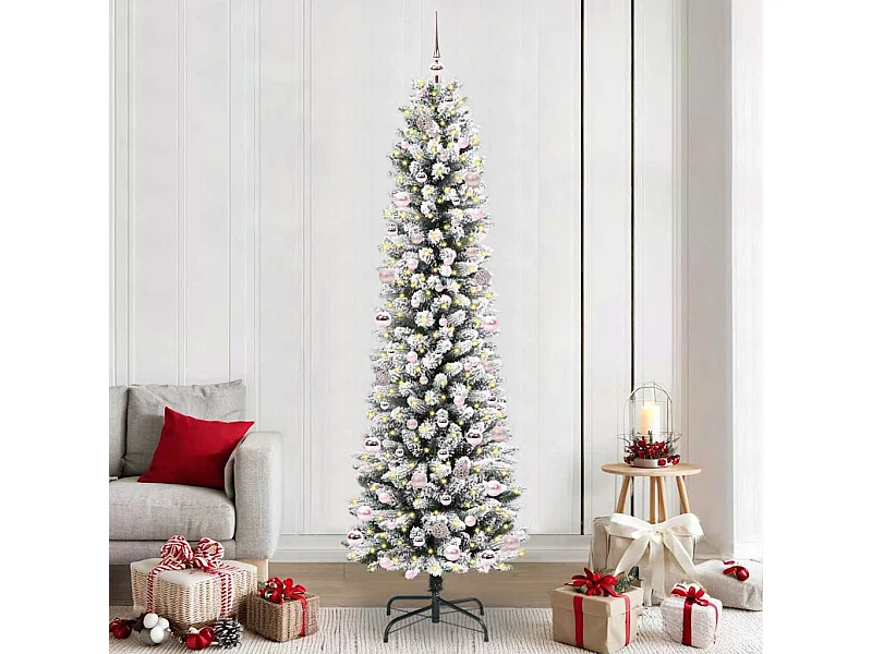 Sapin de Noël artificiel avec 300 LED Vert et blanc 240 cm