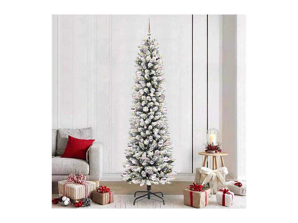 Sapin de Noël artificiel avec 300 LED Vert et blanc 240 cm