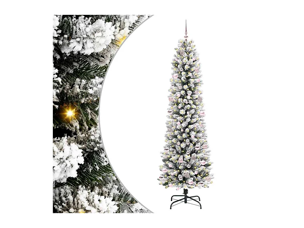 Sapin de Noël artificiel avec 300 LED Vert et blanc 240 cm